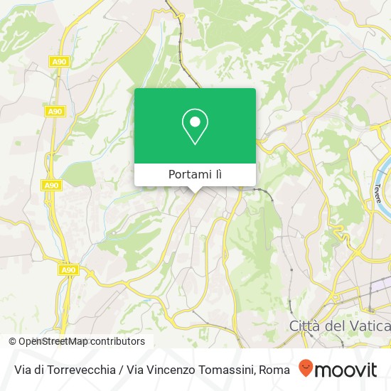 Mappa Via di Torrevecchia / Via Vincenzo Tomassini