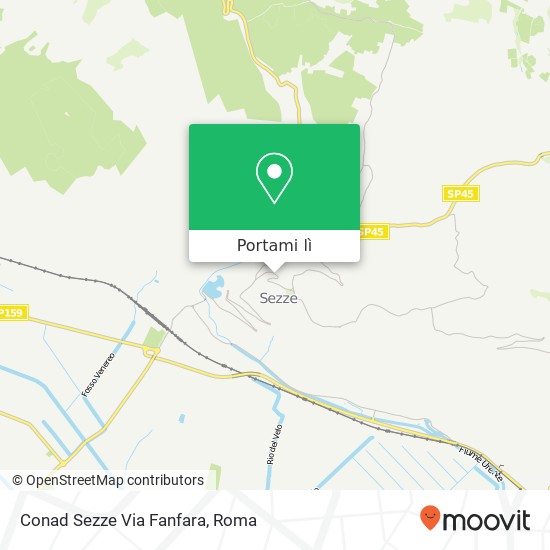 Mappa Conad Sezze Via Fanfara