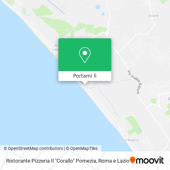 Mappa Ristorante Pizzeria Il "Corallo" Pomezia
