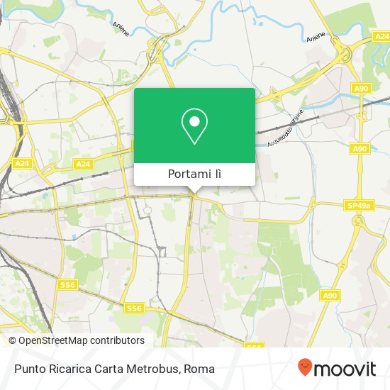 Mappa Punto Ricarica Carta Metrobus