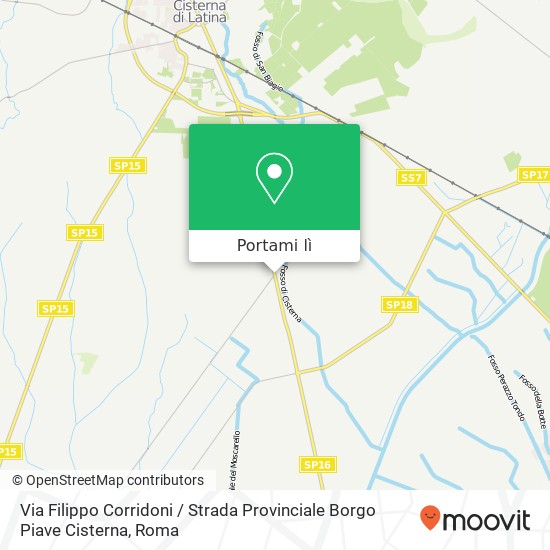 Mappa Via Filippo Corridoni / Strada Provinciale Borgo Piave Cisterna