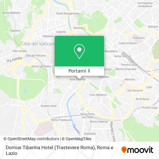 Mappa Domus Tiberina Hotel (Trastevere Roma)