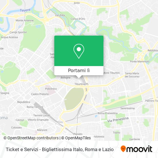 Mappa Ticket e Servizi - Bigliettissima Italo