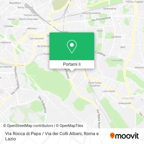 Mappa Via Rocca di Papa / Via dei Colli Albani
