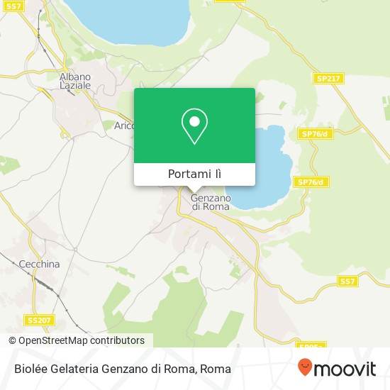 Mappa Biolée Gelateria Genzano di Roma