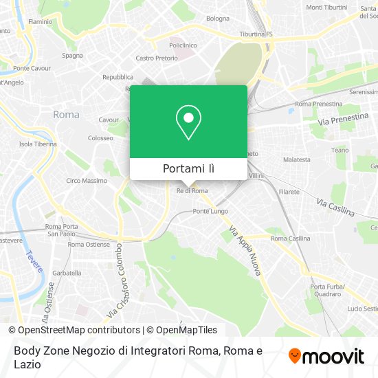 Mappa Body Zone Negozio di Integratori Roma