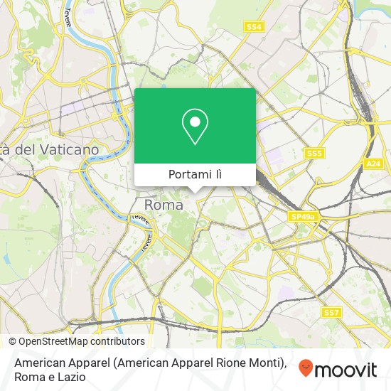 Mappa American Apparel (American Apparel Rione Monti)