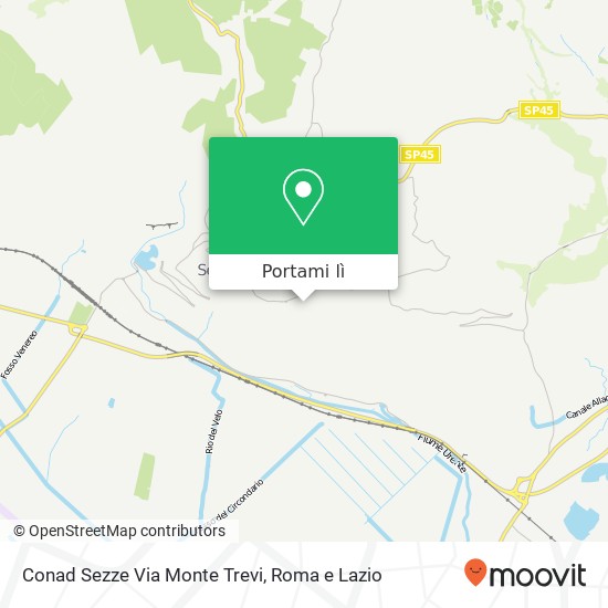 Mappa Conad Sezze Via Monte Trevi