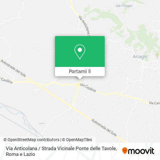 Mappa Via Anticolana / Strada Vicinale Ponte delle Tavole