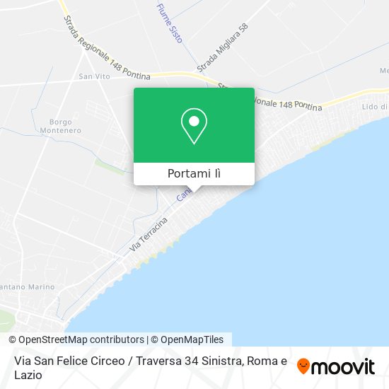 Mappa Via San Felice Circeo / Traversa 34 Sinistra
