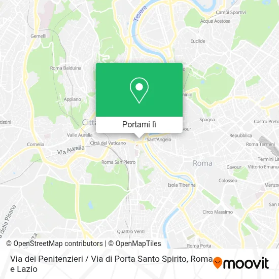 Mappa Via dei Penitenzieri / Via di Porta Santo Spirito