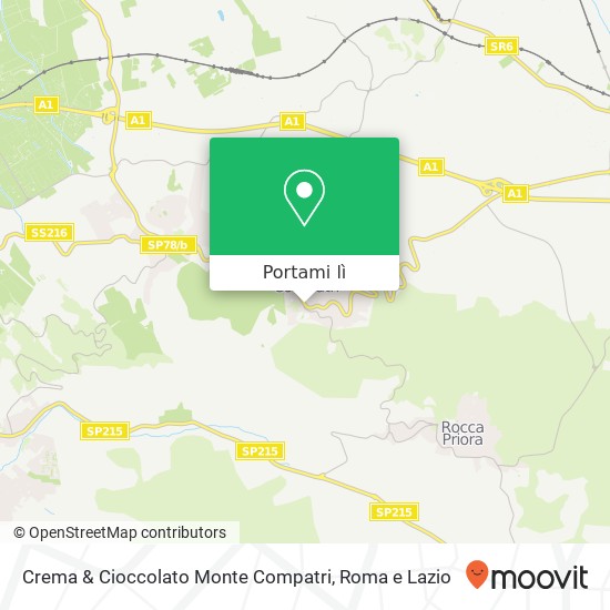 Mappa Crema & Cioccolato Monte Compatri
