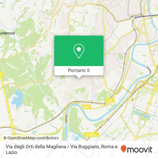Mappa Via degli Orti della Magliana / Via Buggiano