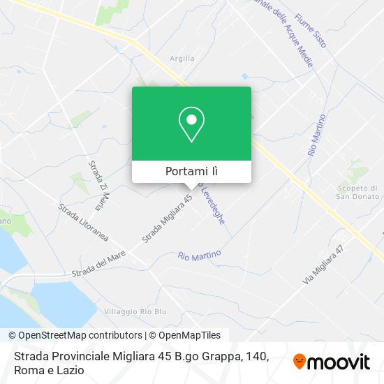 Mappa Strada Provinciale Migliara 45 B.go Grappa, 140