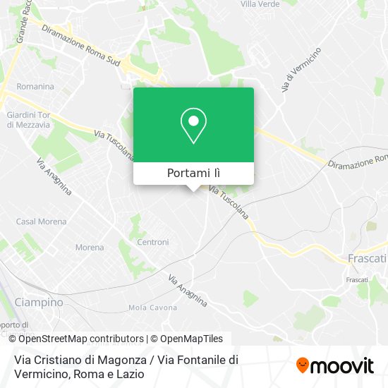 Mappa Via Cristiano di Magonza / Via Fontanile di Vermicino