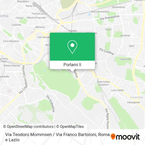 Mappa Via Teodoro Mommsen / Via Franco Bartoloni
