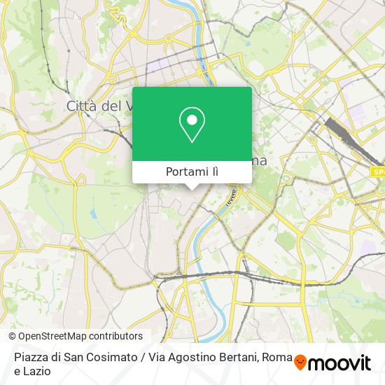 Mappa Piazza di San Cosimato / Via Agostino Bertani