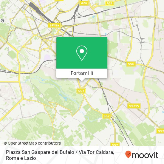 Mappa Piazza San Gaspare del Bufalo / Via Tor Caldara