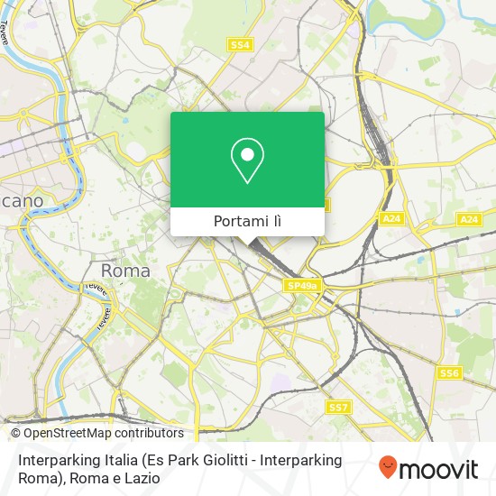 Mappa Interparking Italia (Es Park Giolitti - Interparking Roma)