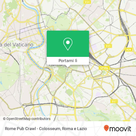 Mappa Rome Pub Crawl - Colosseum