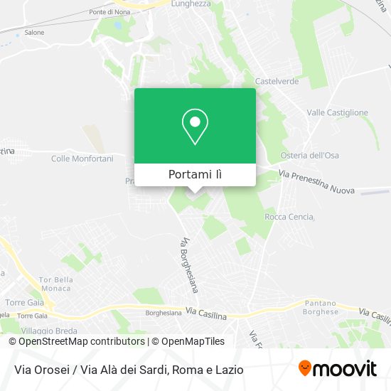 Mappa Via Orosei / Via Alà dei Sardi