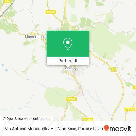 Mappa Via Antonio Moscatelli / Via Nino Bixio
