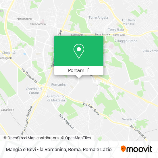 Mappa Mangia e Bevi - la Romanina, Roma