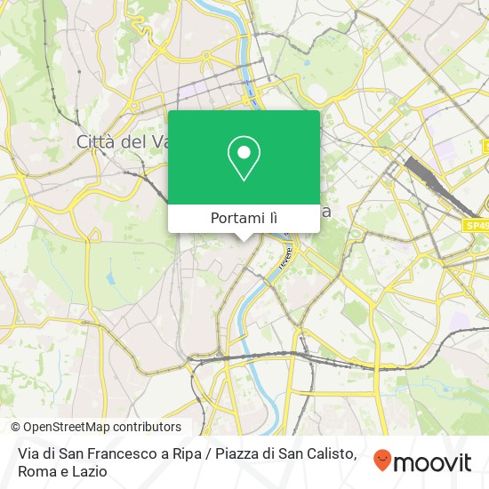 Mappa Via di San Francesco a Ripa / Piazza di San Calisto