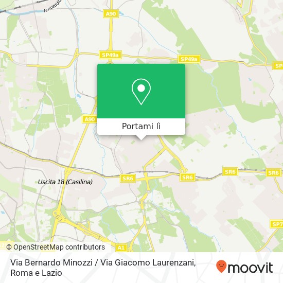 Mappa Via Bernardo Minozzi / Via Giacomo Laurenzani