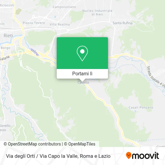 Mappa Via degli Orti / Via Capo la Valle