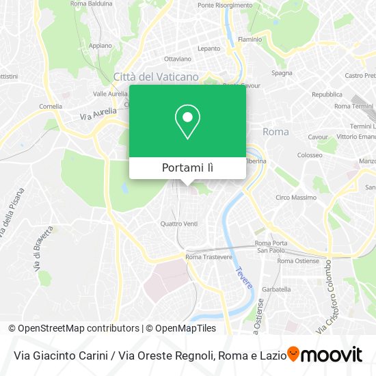 Mappa Via Giacinto Carini / Via Oreste Regnoli