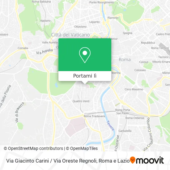 Mappa Via Giacinto Carini / Via Oreste Regnoli