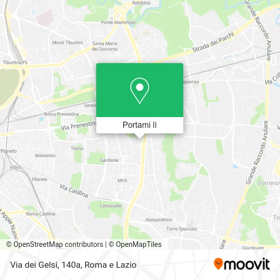 Mappa Via dei Gelsi, 140a