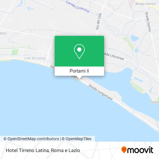 Mappa Hotel Tirreno Latina