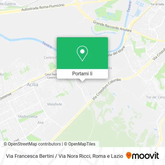 Mappa Via Francesca Bertini / Via Nora Ricci