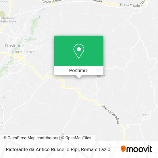 Mappa Ristorante da Antico Ruscello Ripi