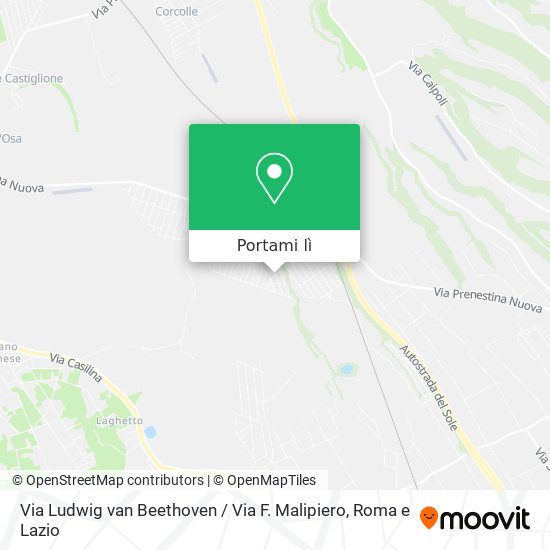 Mappa Via Ludwig van Beethoven / Via F. Malipiero