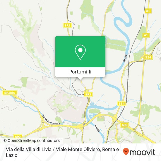 Mappa Via della Villa di Livia / Viale Monte Oliviero