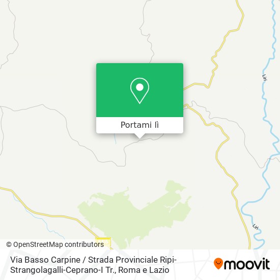Mappa Via Basso Carpine / Strada Provinciale Ripi-Strangolagalli-Ceprano-I Tr.