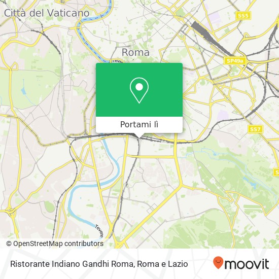 Mappa Ristorante Indiano Gandhi Roma