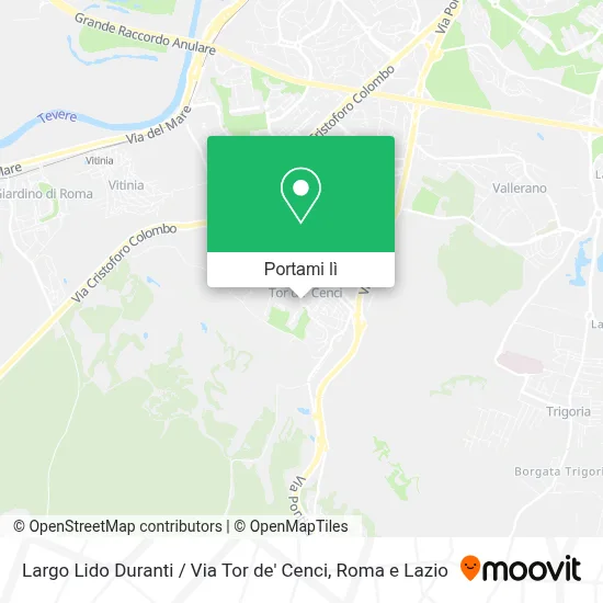 Mappa Largo Lido Duranti / Via Tor de' Cenci