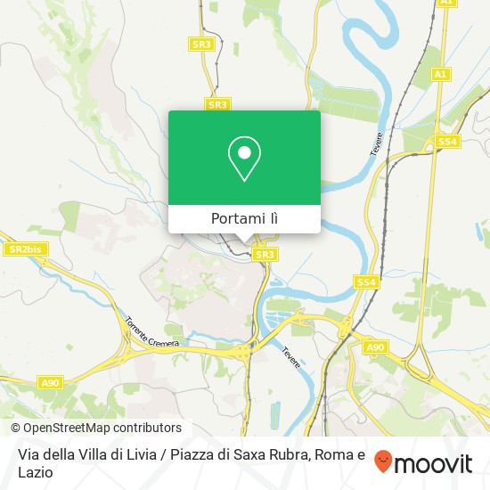 Mappa Via della Villa di Livia / Piazza di Saxa Rubra