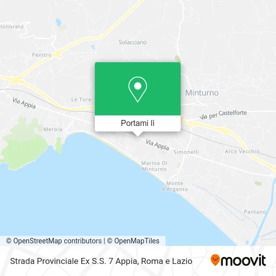 Mappa Strada Provinciale Ex S.S. 7 Appia