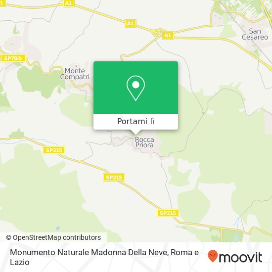 Mappa Monumento Naturale Madonna Della Neve