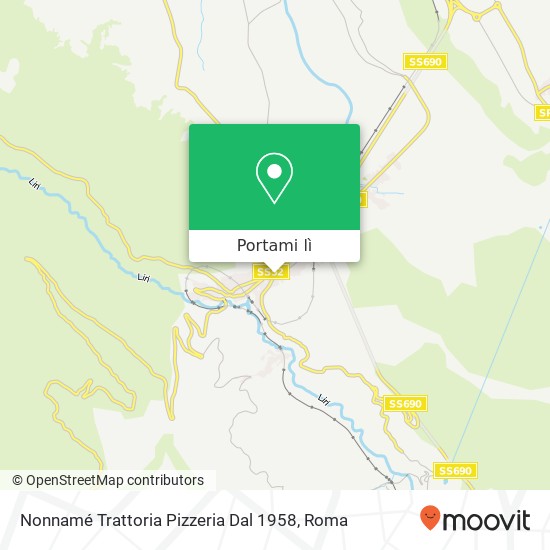 Mappa Nonnamé Trattoria Pizzeria Dal 1958