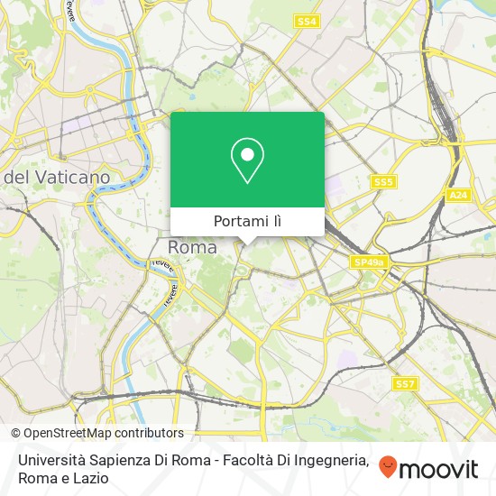 Mappa Università Sapienza Di Roma - Facoltà Di Ingegneria