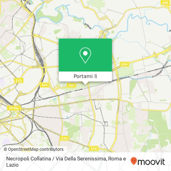 Mappa Necropoli Collatina / Via Della Serenissima
