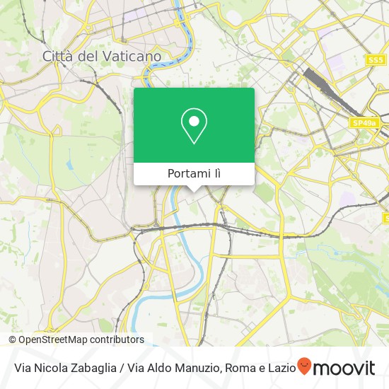 Mappa Via Nicola Zabaglia / Via Aldo Manuzio