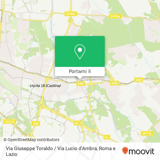 Mappa Via Giuseppe Toraldo / Via Lucio d'Ambra