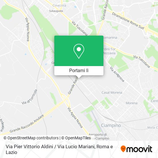 Mappa Via Pier Vittorio Aldini / Via Lucio Mariani